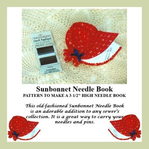 Needle Book Sunbonnet Bonnet Needle Case Vintage Pattern Needle Keeper PDF Instant Download