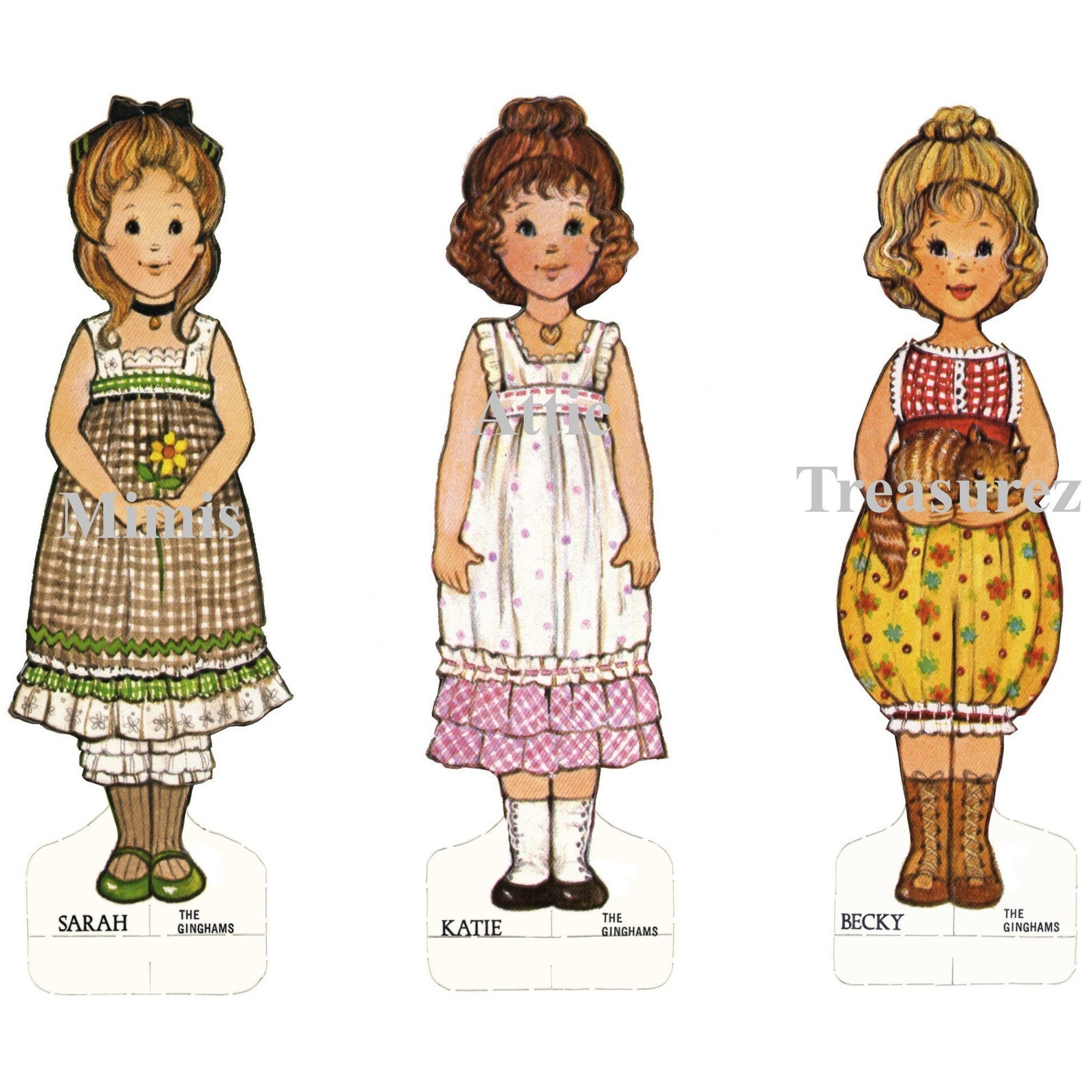 Vintage Paper Dolls the Ginghams C. 1976 Sunbonnet Prairie - Etsy