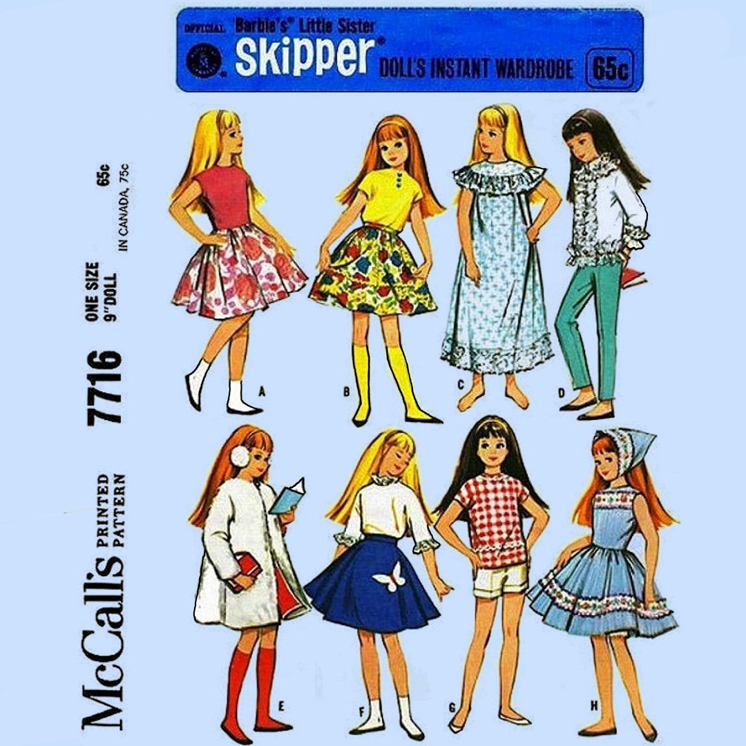 9 Skipper Doll Clothes Mccalls 7716 PDF Pattern Etsy