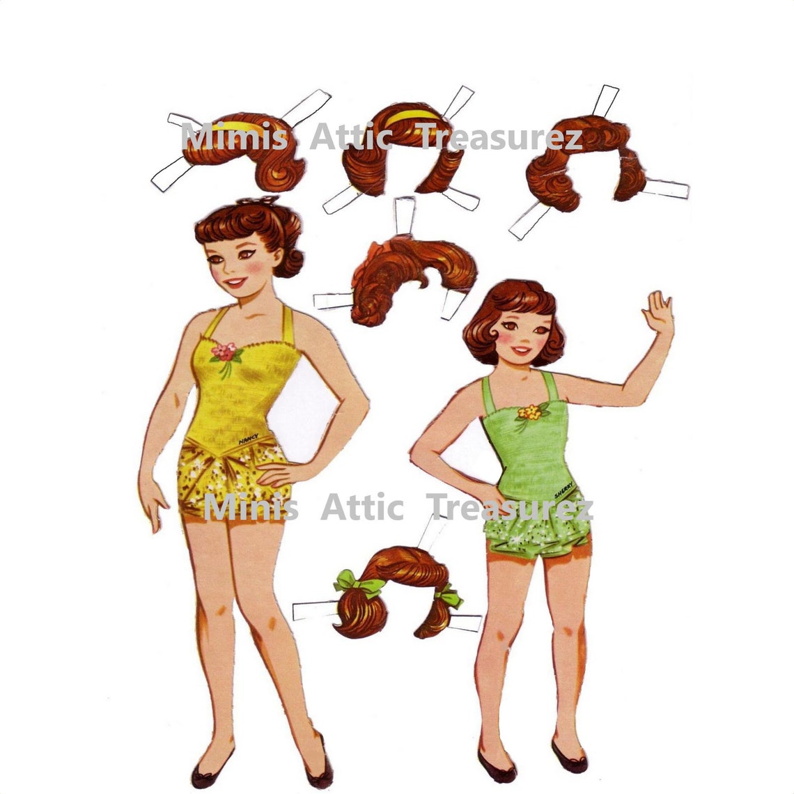 Vintage Paper Dolls Hair-do Dolls Doll Clothes Hair Styles 2 - Etsy
