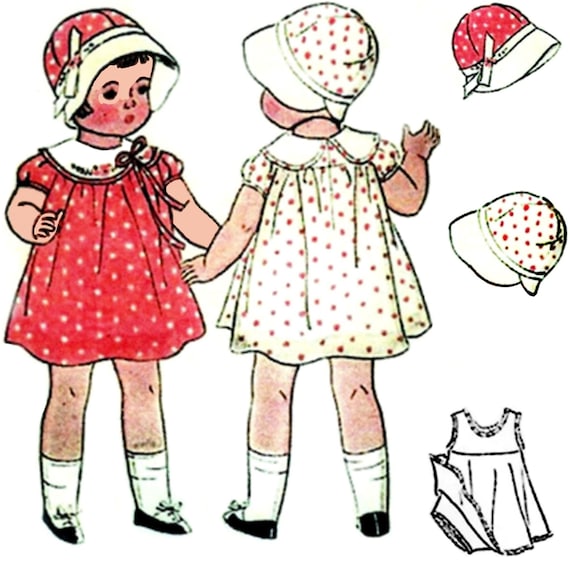 Patsy Lou Vintage Pattern ~ 22" Shirley Temple Composition Doll Dress & Hat 