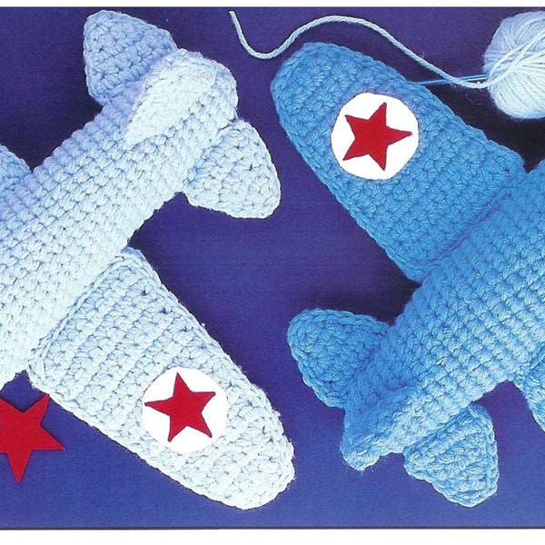 Amigurumi Toy Airplane Crochet Pattern 9" Airplane and 12" Airplane Pattern Vintage Pattern PDF Digital Download on A4 Paper