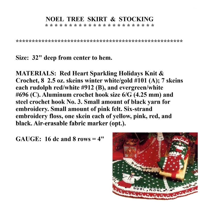 Christmas Tree Skirt and Stocking Crochet Pattern Etsy