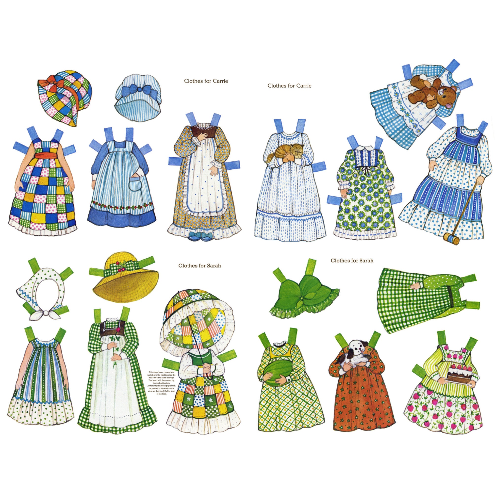 Vintage Paper Dolls the Ginghams C. 1976 Sunbonnet Prairie - Etsy