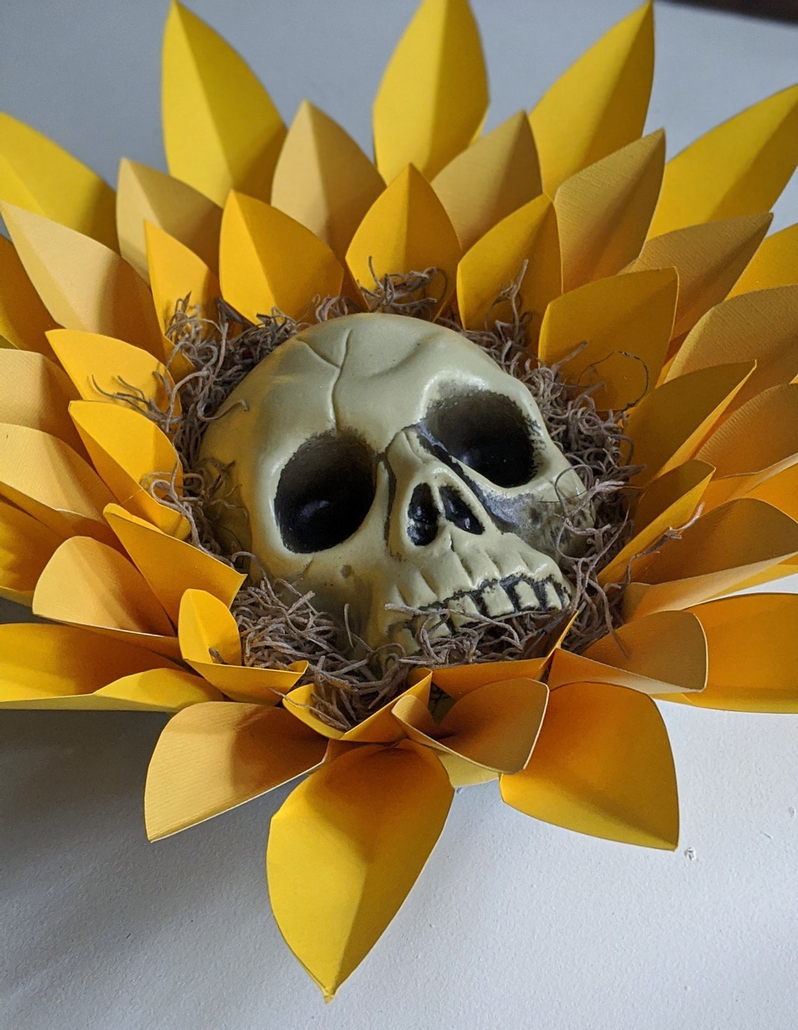 Spooky Sunflower skull halloween wall decor Etsy