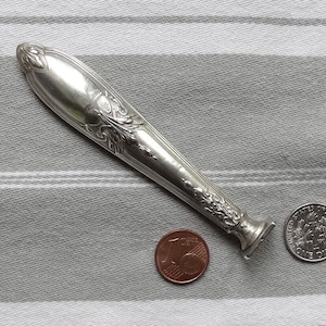 Antique French Silver Wax Seal Stamp, Ornate Handle, Writer's Desk Ornament