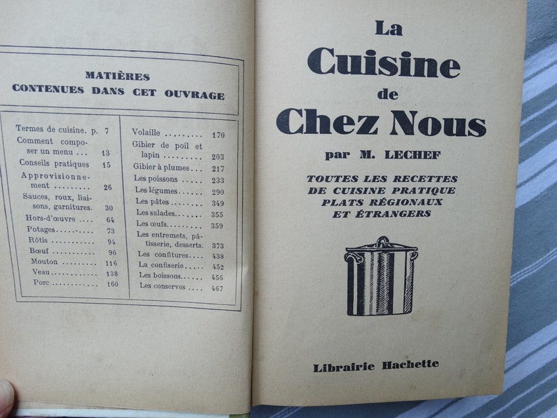 Livre de cuisine La Cuisine Chez Nous/livre de recettes françaises anciennes/livre de cuisine ancien/livre de cuisine M.Lechef/recettes/livre ancien de cuisine française image 5