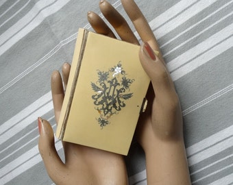 Antico libro di preghiere/Paroissien intarsiato del 1887/Celluloide con intarsi in argento e madreperla/Libro religioso francese e latino/Cattolico romano