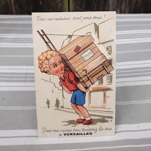 Cartolina fotografica pieghevole vintage Versailles/Fotografie souvenir/Cartolina da collezione/Ephemera/Boy porter/Carte Postale de collection