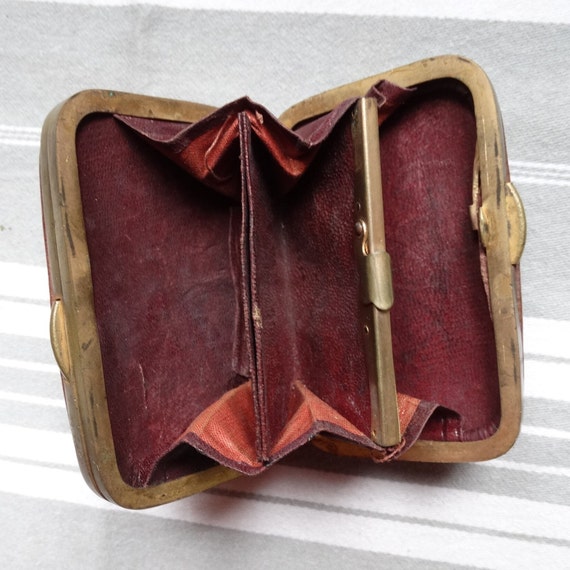 Antique coin purse/Early 1900s leather change pur… - image 7