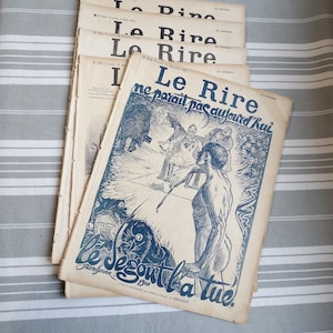 5 Editions Le Rire/1900s French publication/Humorous French magazines/Advertising/Antique cartoons/Graphic design/Stage props/Scrapbooking