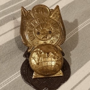 Clip de carta antiguo/Clip de billete Thé International/Clip de billete de latón y hierro/Ordenador de escritorio/Regalo del escritor/Decoración de escritorio/Carta colgante o clip de papel