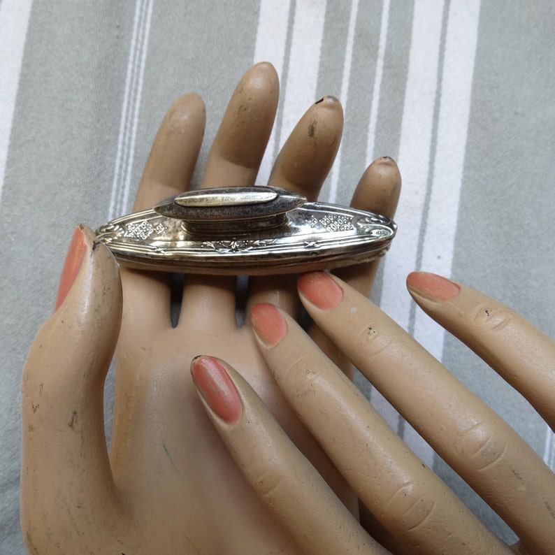 C19th Silver Nail Buffer/french Silver & Chamois Nail Polisher/objet De