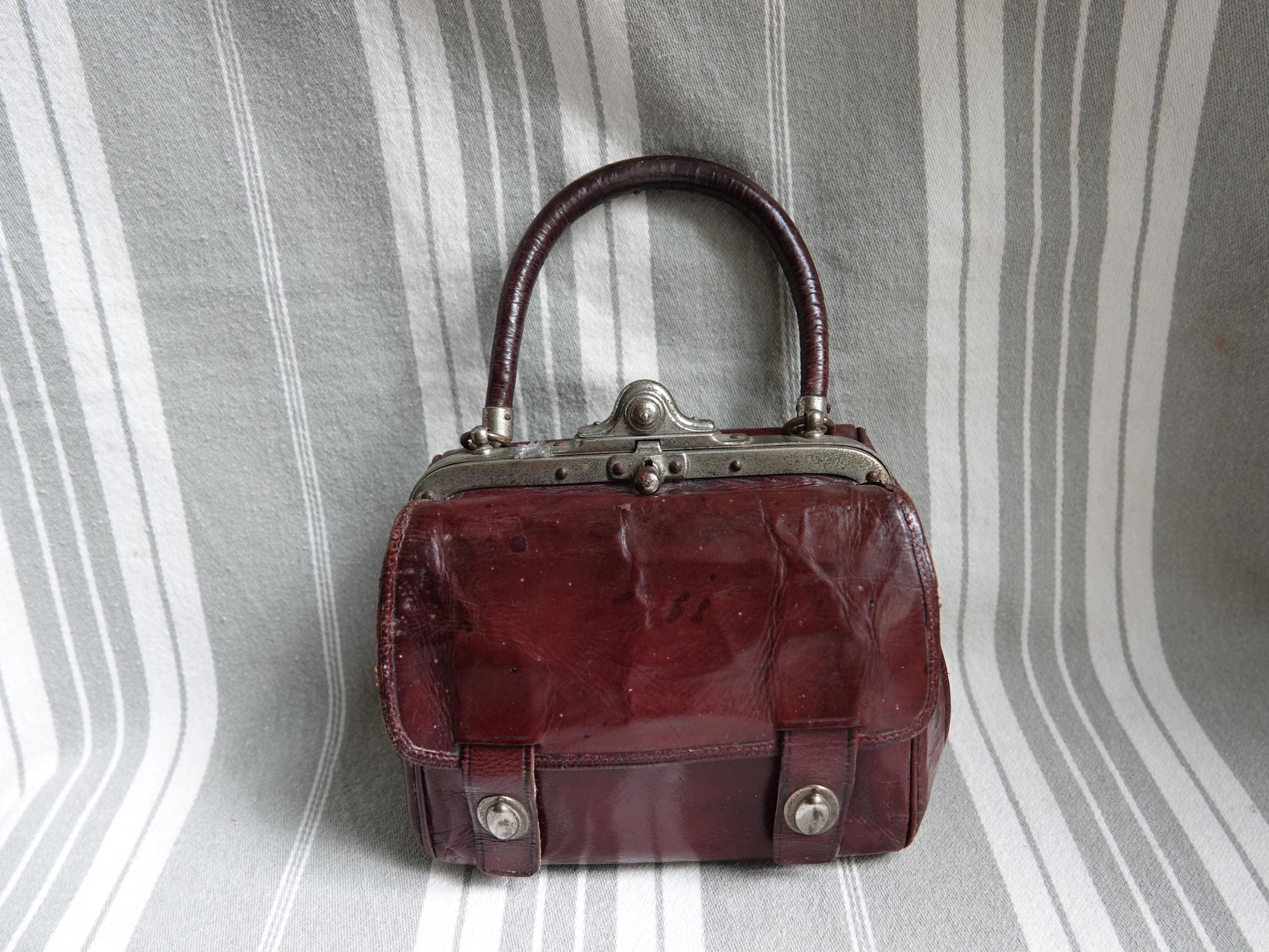 Miniature Leather Doctor's Bag, Edwardian Doll Handbag - Etsy