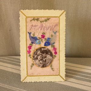 Cartolina d'epoca in seta/Cartolina usata di inizio '900 con Poisson d'Avril (pesce d'aprile)/Oggetto di scena/Effimera da collezione/Scrapbooking/Diario di viaggio/AF