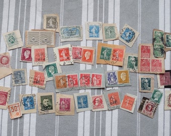 使用済みフランスの切手/1920年代～1940年代の切手詰め合わせ/古い