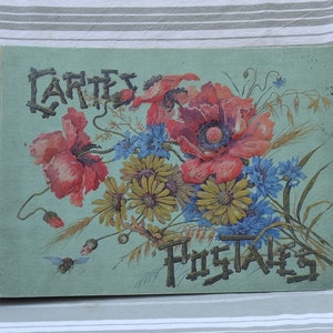 Antique album/Art Nouveau Postcard album/Album Cartes Postales/Twig font/Relief floral decoration/Junk journal/Scrapbook/Vintage photo album