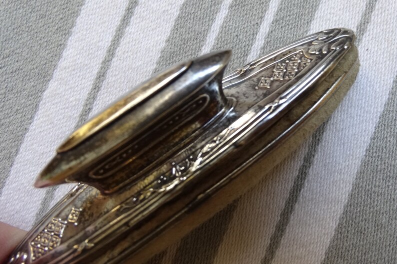 C19th Silver Nail Buffer/french Silver & Chamois Nail Polisher/objet De