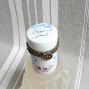 Limoges melktandenpotje/handgeschilderde houder voor eerste tand/babycadeau/doopcadeau/kraamcadeau/vintage porseleinen tandenfeedoos