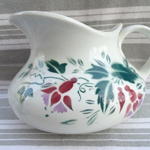 Antiker Krug/Fuchsia Musterkrug/französischer Keramikkrug/Wasserkrug/Waschtischkrug/Blumenkrug/Limonaden- oder Likörkrug 1,4 Liter