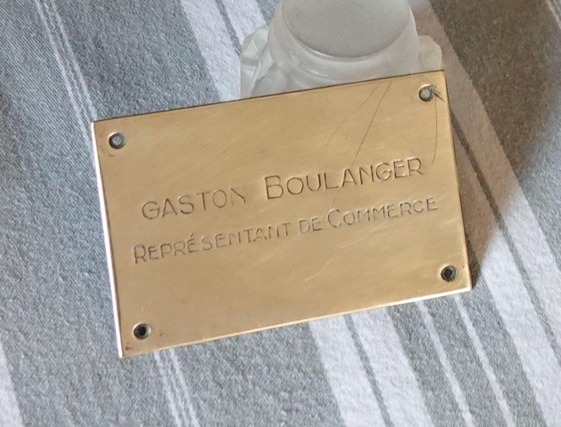 ガストン・ブーランジェ商務議員/フランス社会史のアンティーク真鍮製プレート