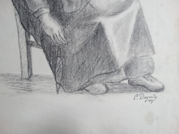 Dibujo original a lápiz / Retrato de anciana girando / - Etsy España Dibujo original a lápiz / Retrato de anciana girando / - Etsy España