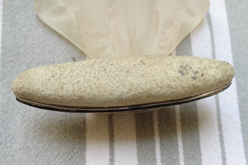 C19th Silver Nail Buffer/french Silver & Chamois Nail Polisher/objet De