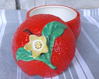 Vintage marmeladepot/Carlton ware oranje marmeladepot/Oranjevormige conservenpot/Conserveerpot/Bonbonschotel/Kitchenalia/Ontbijtjampot