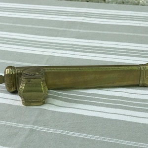 Antique brass scribe&#39;s travelling qalamdam/Ottoman ink & pen container/C19th inkwell and quill holder/Gift for writer/Writing collectible