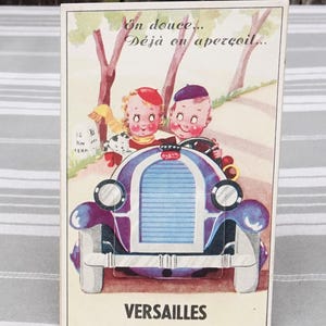Vintage Versailles fold out photos postcard/Souvenir photographs/Collectible postcard/Ephemera/Vintage Bugatti/Carte Postale de collection
