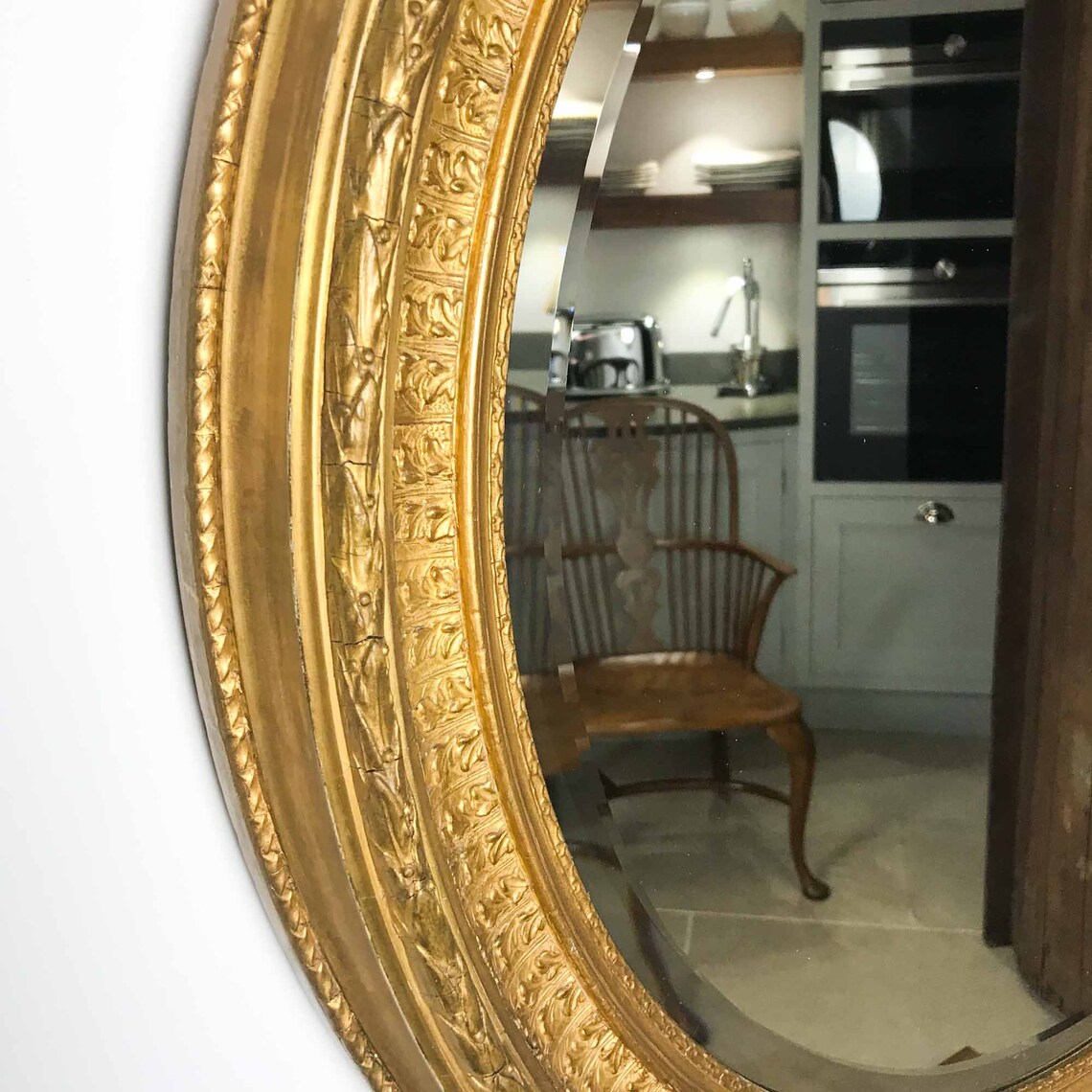 Antique Round Gilt Gesso Mirror Large Round Mirror Etsy