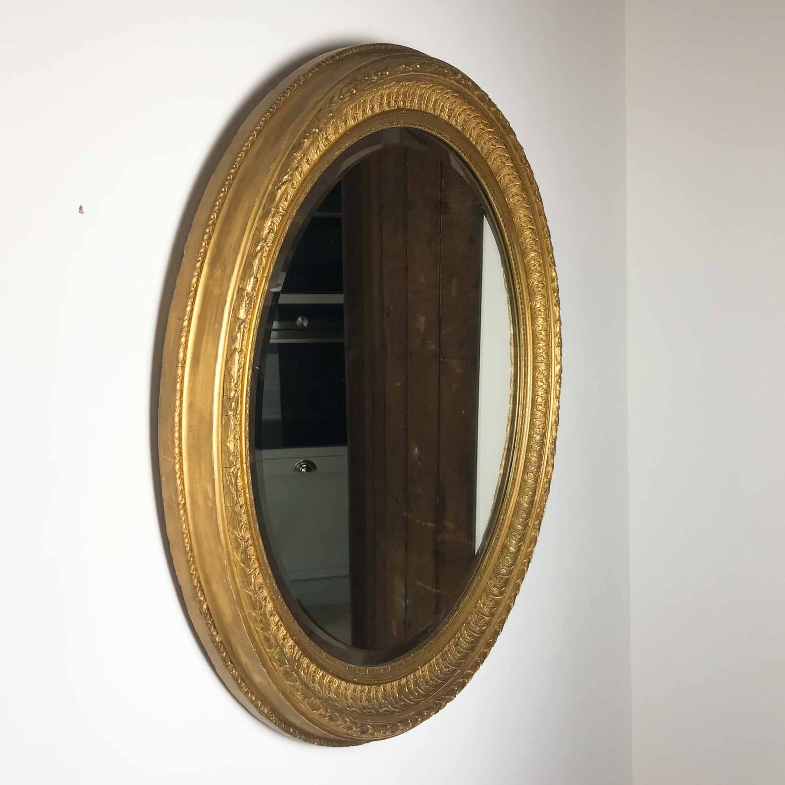 Antique Round Gilt Gesso Mirror Large Round Mirror Etsy