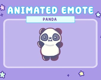 Animiertes Pandabär Emote YouTube, twitch & Discord - Süßer Panda springt Uppy animiertes Emote kawaii