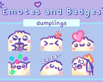 Set of 6 DIM SUM DUMPLINGS emotes YouTube, twitch & discord - Cute dumplings emotes that are perfect for your stream