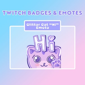 Twitch EMOTE, Cat, Glitter Cat Emote, Twitch Art