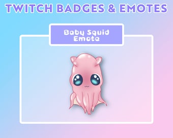 TWITCH EMOTE, Baby Squid emote, Twitch Art