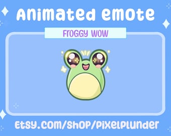 ANIMATED froggy frog emote YouTube, twitch & discord - Cute wow frog surprised animated emote badges kawaii