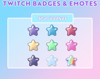 Star Badges for Twitch, TWITCH SUBS, Subscriber Badges, Star Loyalty Badges