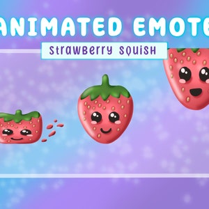 ANIMATED strawberry emote YouTube, twitch & discord - Cute strawberry squish animated emote kawaii