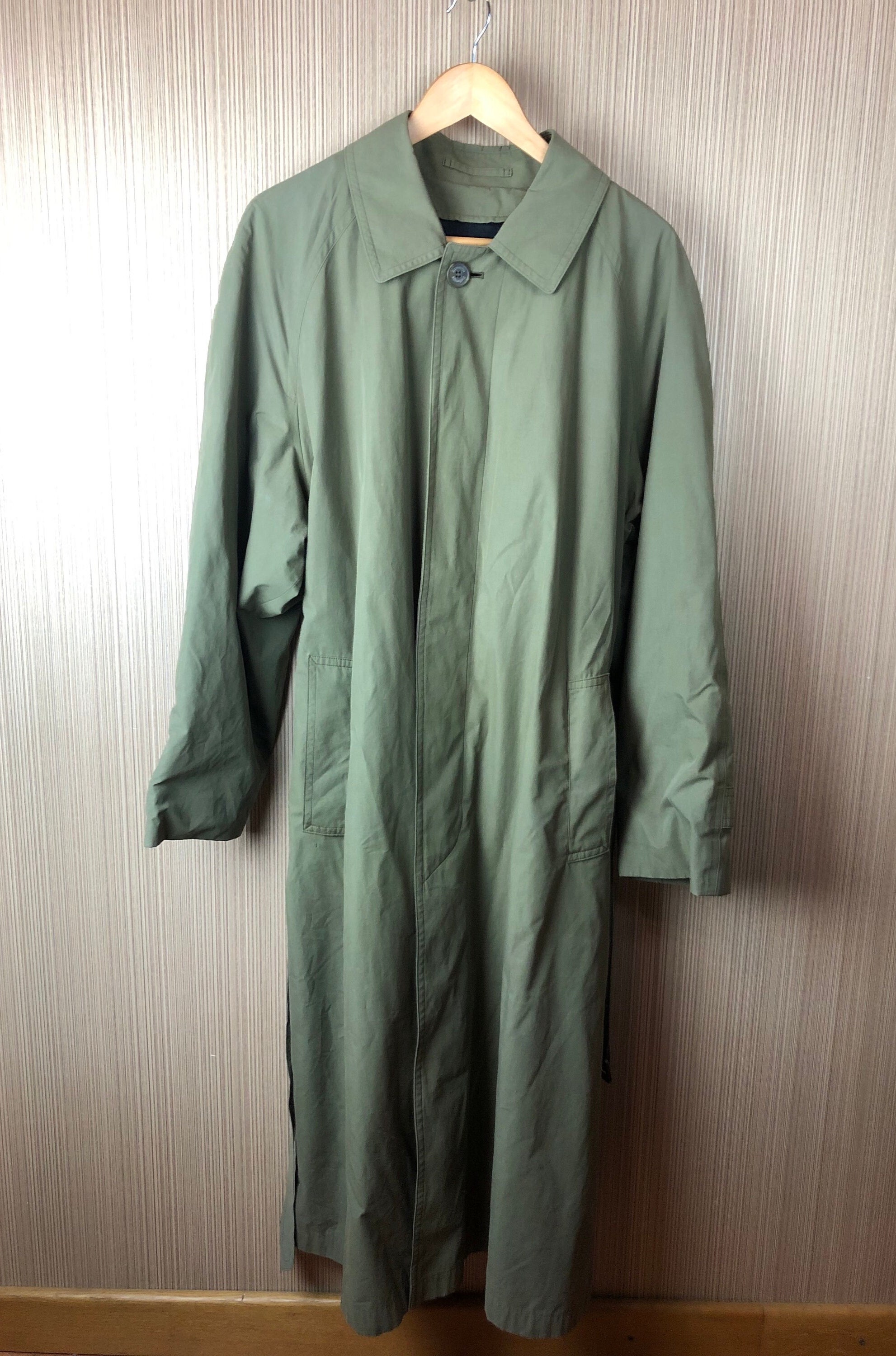 vintage green burberry trench coat