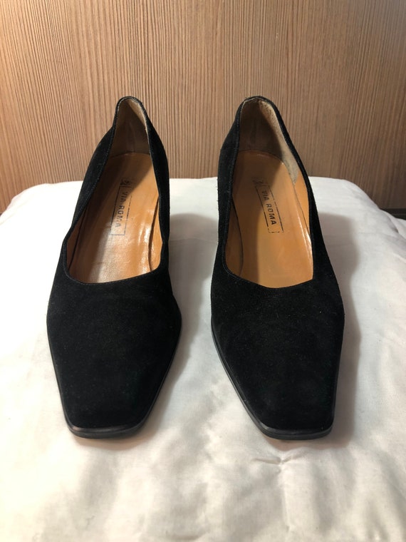 Vintage Black Via Roma 5 Women's Shoes, Size 38.5,