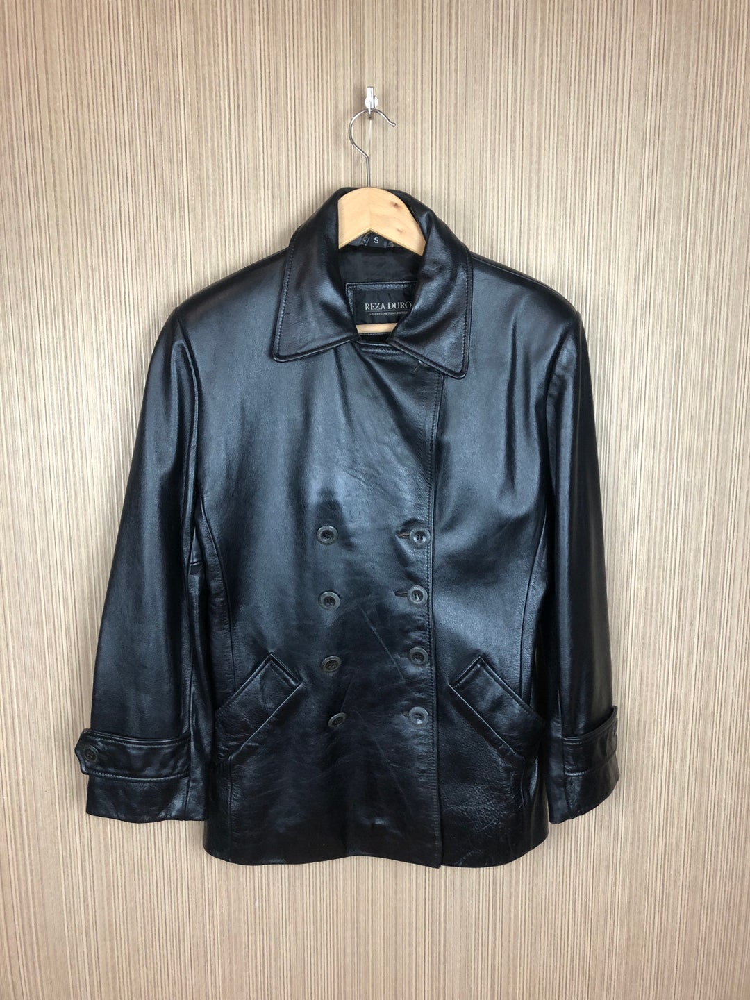 Black Vintage Reza Duro Jacket Genuine Leather Jacket - Etsy