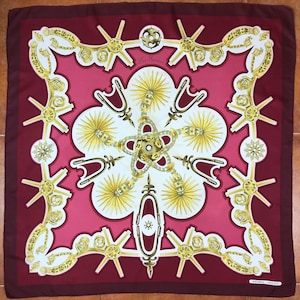 Hermes Vintage Scarf, Rare, Artistic Design Exclusive Luxury, Silk