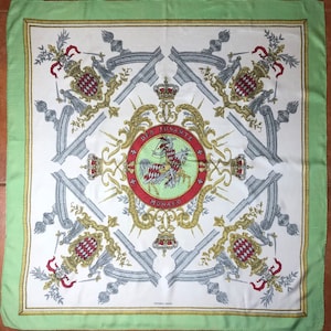Hermes Vintage Scarf, Rare, Artistic Design Exclusive Luxury, Silk