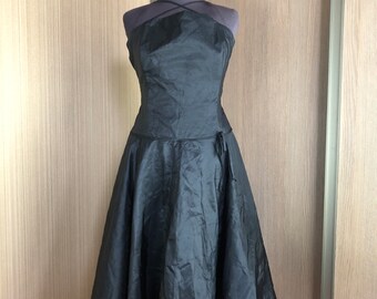 Vintage Black Swing Dress, Party, Event Dress, Evening, Retro