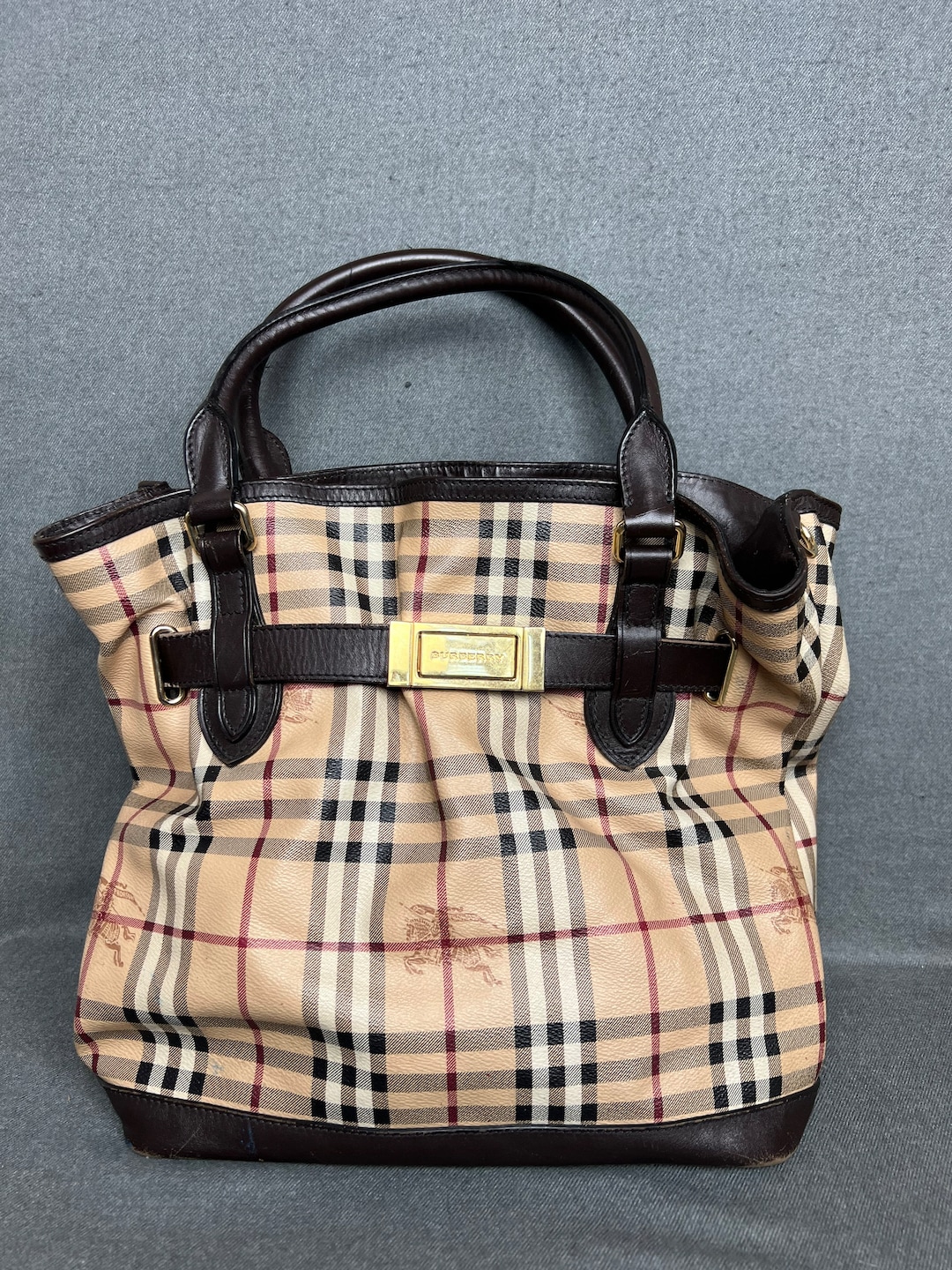 Burberry Vintage Haymarket Check Messenger Bag in Natural for Men