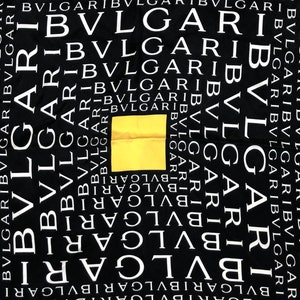 Bvlgari Vintage Scarf, Letters, Art Design Exclusive Luxury, Fashionable, Silk, Made in Italy