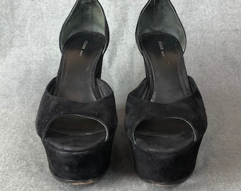 Vintage Celine Black Heels, Size 38, High Fashion