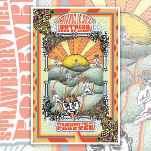 11x17 Beatles Strawberry Fields Inspired Poster.