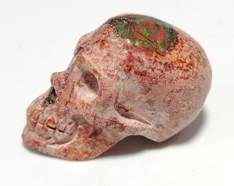 Top Opal of Fire Noble - Carved skull - Mexico - 51 ct